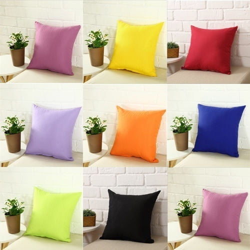 21 Colors Plain Solid Soft Smooth Polyester Deco Throw Pillow Case Cushion Cover